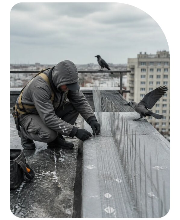 Защита от ворон под ключ в Каспийске по цене от 5091 р. | Сенат-Ксп